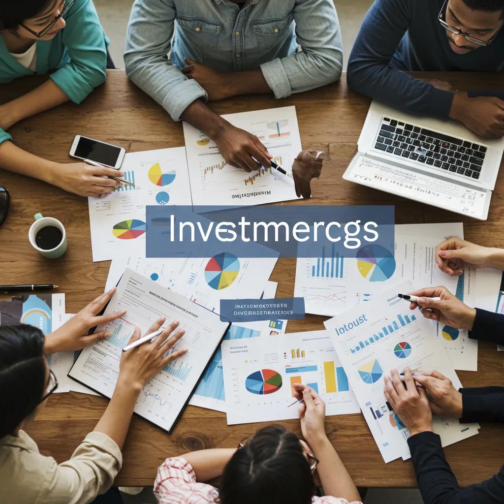 Grupo de personas discutiendo estrategias de inversión, resaltando la importancia de la diversificación de portafolios