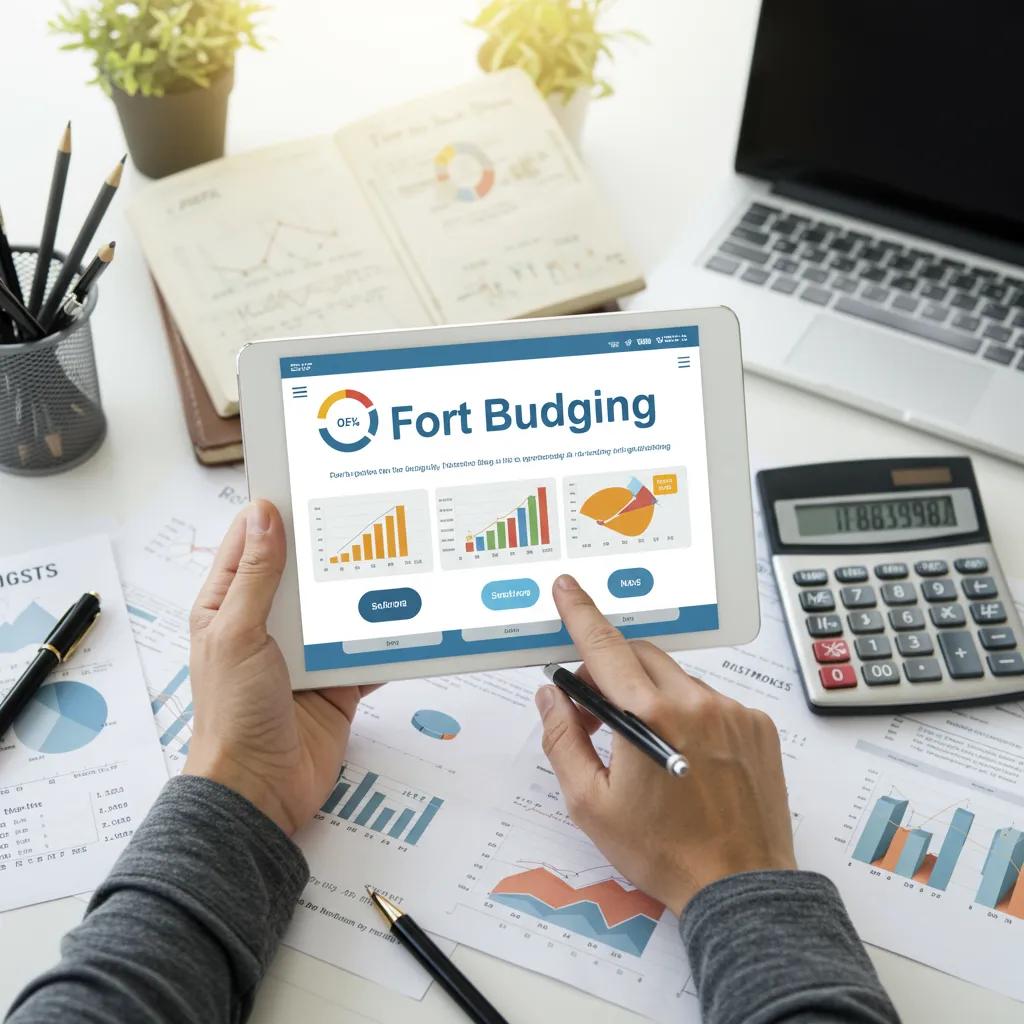 Image of a person using a budgeting app to create a personal savings plan