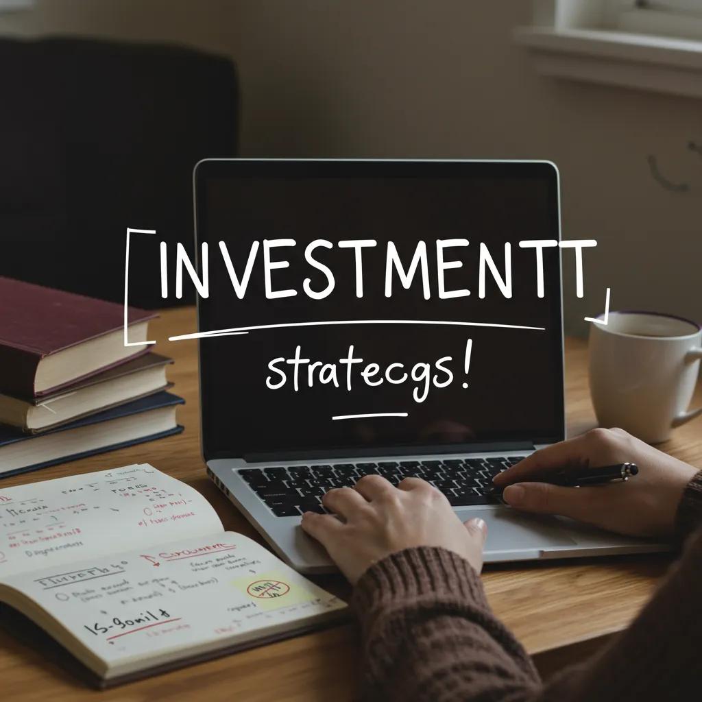 Individuo revisando estrategias de inversión en casa con libros financieros y notas