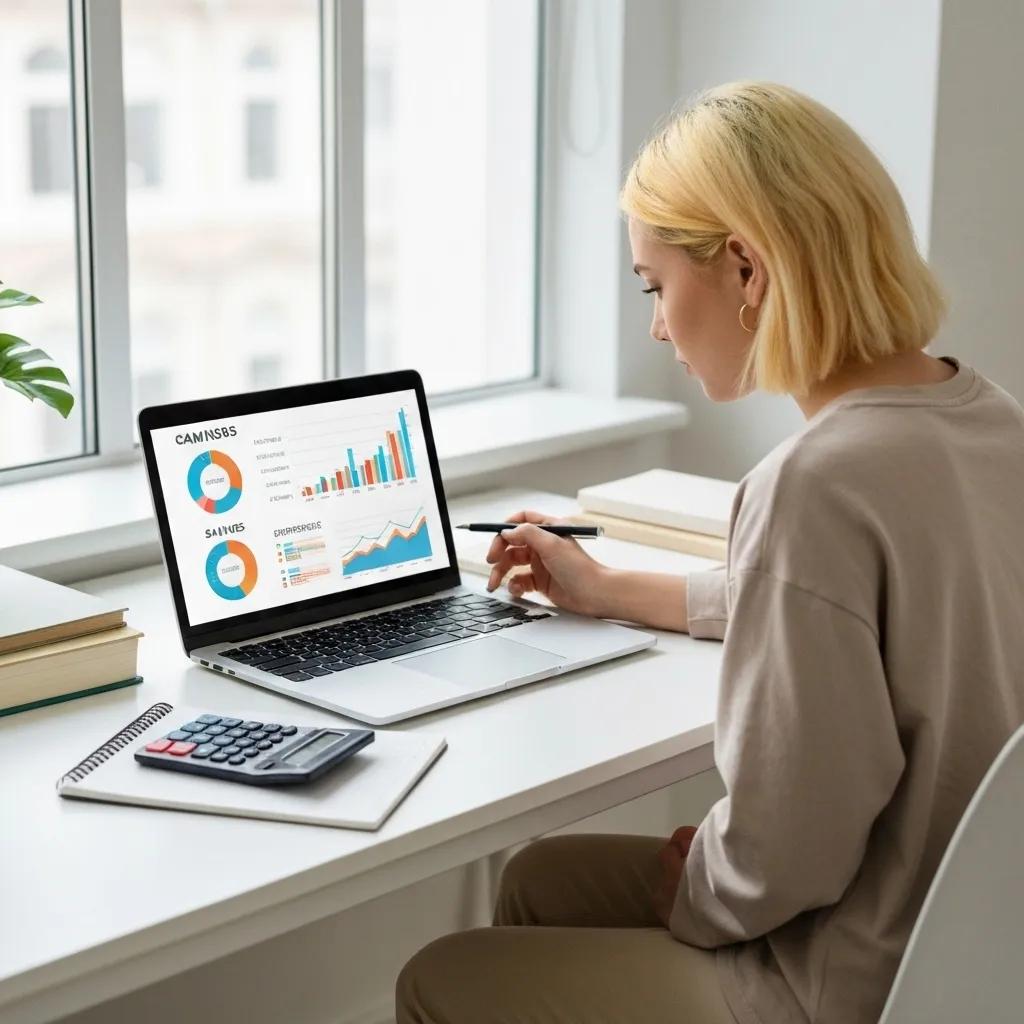Individuo comparando diversas opciones de ahorro en un escritorio