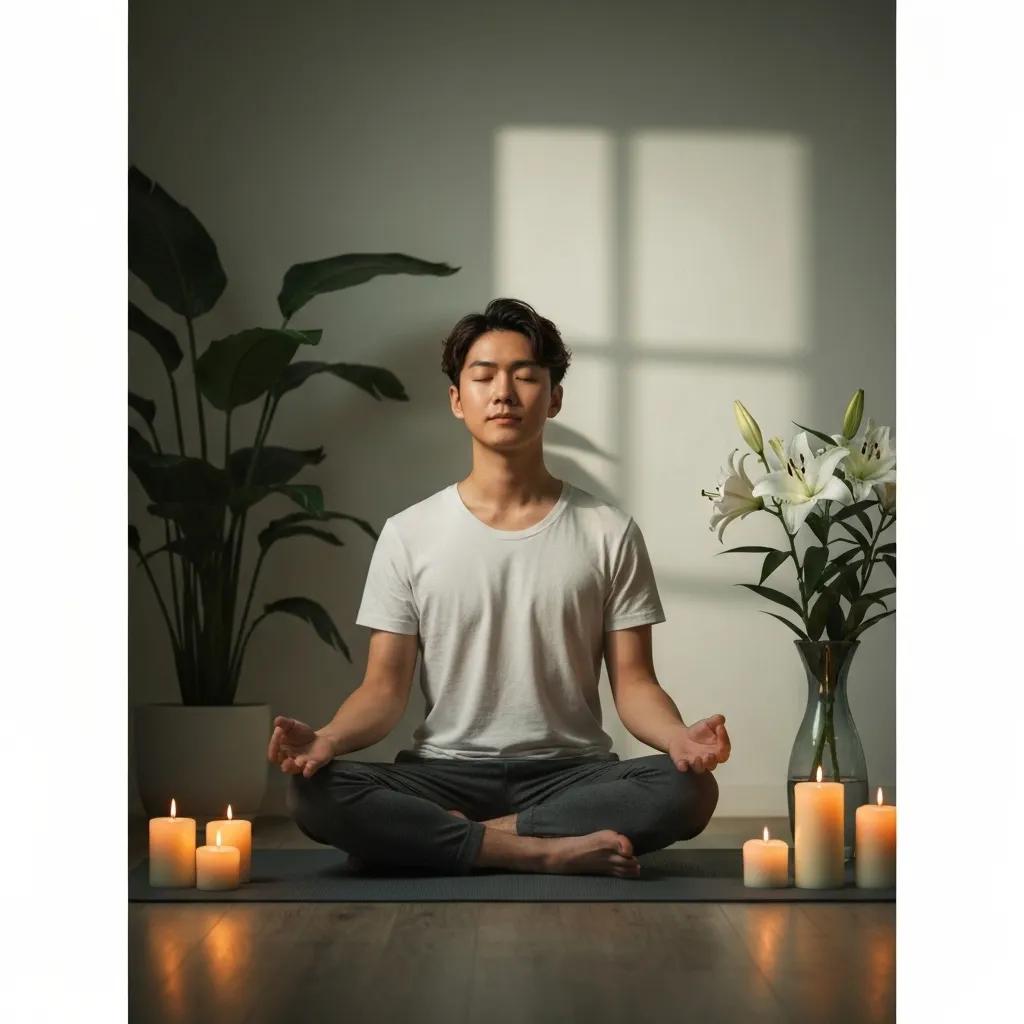 Person meditating in a peaceful environment, highlighting the importance of emotional control in trading and finance
