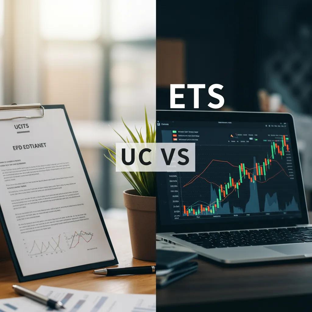 Side-by-side comparison of UCITS and ETFs represented by distinct investment portfolios