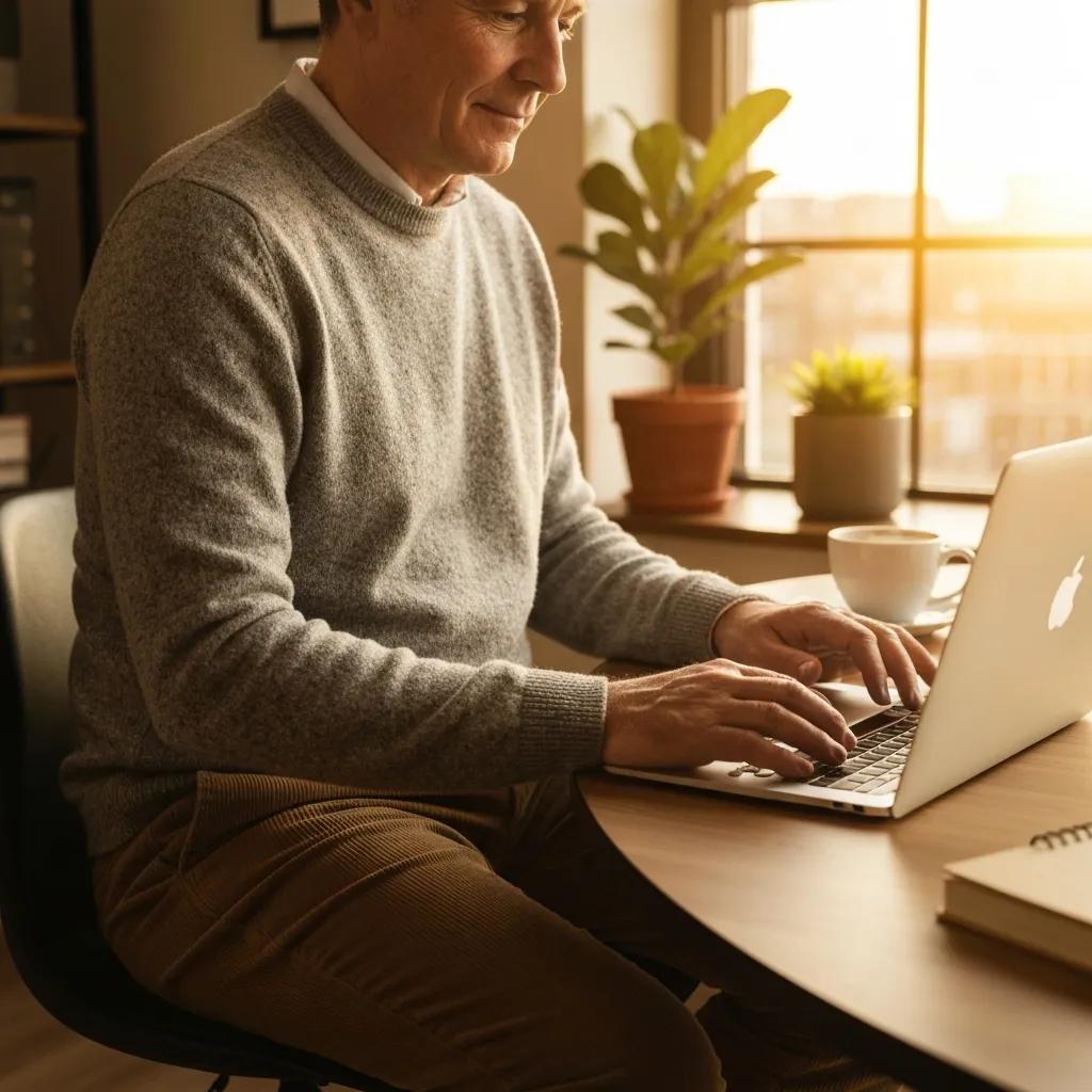 Cozy home office with a trader analyzing financial charts on a laptop, symbolizing the VIX index